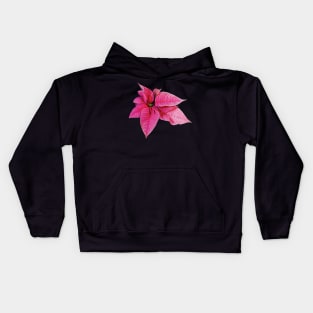 One Pink Poinsettia Kids Hoodie